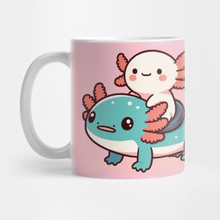 cute axolotl ride axolotl Mug